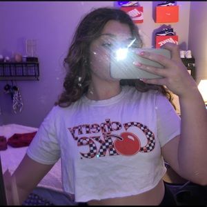 Cherry coke crop top